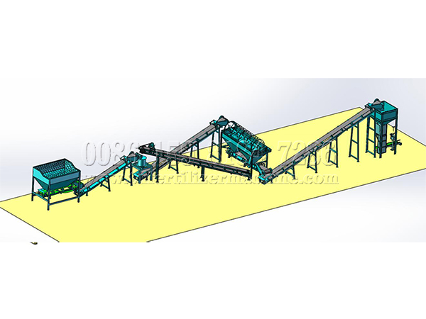 The powdery chicken manure organic fertilizer production line